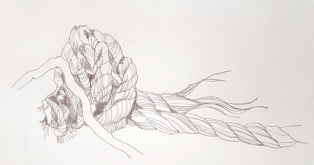 Little Space Workshop Photo Sketching Ocean Objects Drawing of a rope